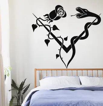

Wall Decals Vinyl Decal Sticker Art Murals Floral Design Rose Snake Decor