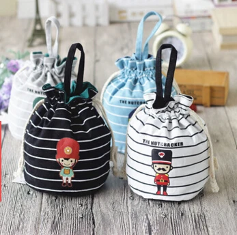 

Zero Stripes Soldier Canvas Bundle Storage Bags Cartoon Sundry Goods Hand carry lunch bag