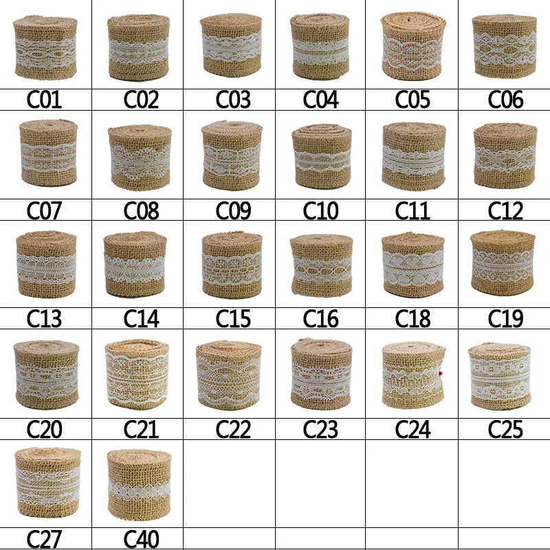 2 Meters/roll 5cm Width Natural Jute Burlap Ribbon Hessian Lace Jute Roll Rustic Vintage Wedding Decor Festival Party Supplies