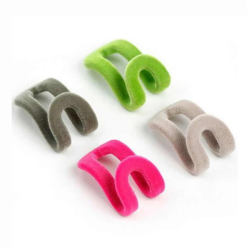 

10 Space Saved Home Mini Flocking Clothes Hanger Connector Hook Closet Organizer