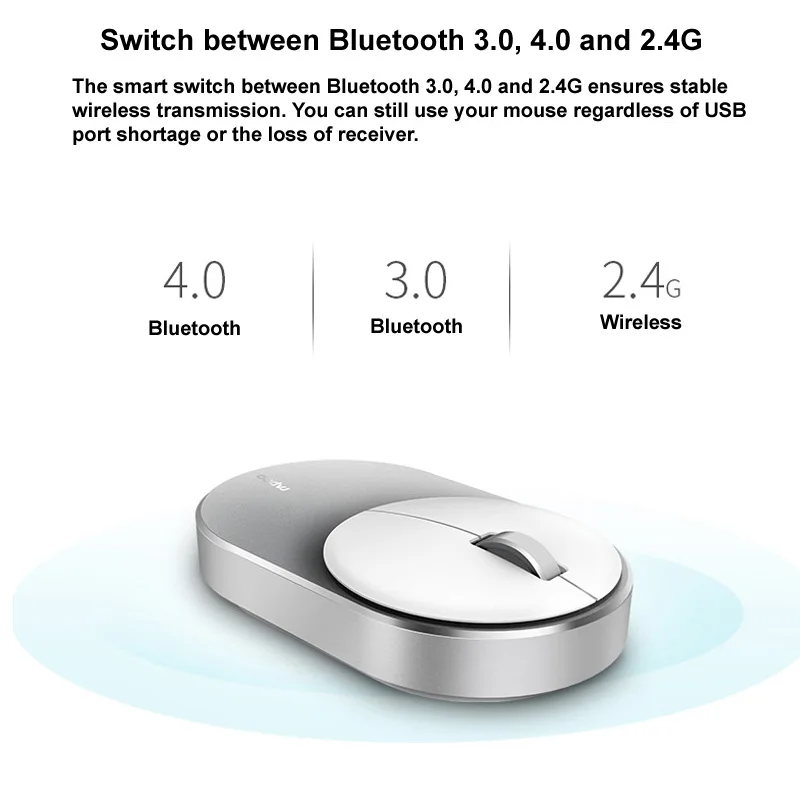 Rapoo Multi-mode Silent Wireless Mouse 1300DPI Bluetooth 3.0/4.0 RF 2.4G for 3 Devices Connection Portable Computer Mouse#M600