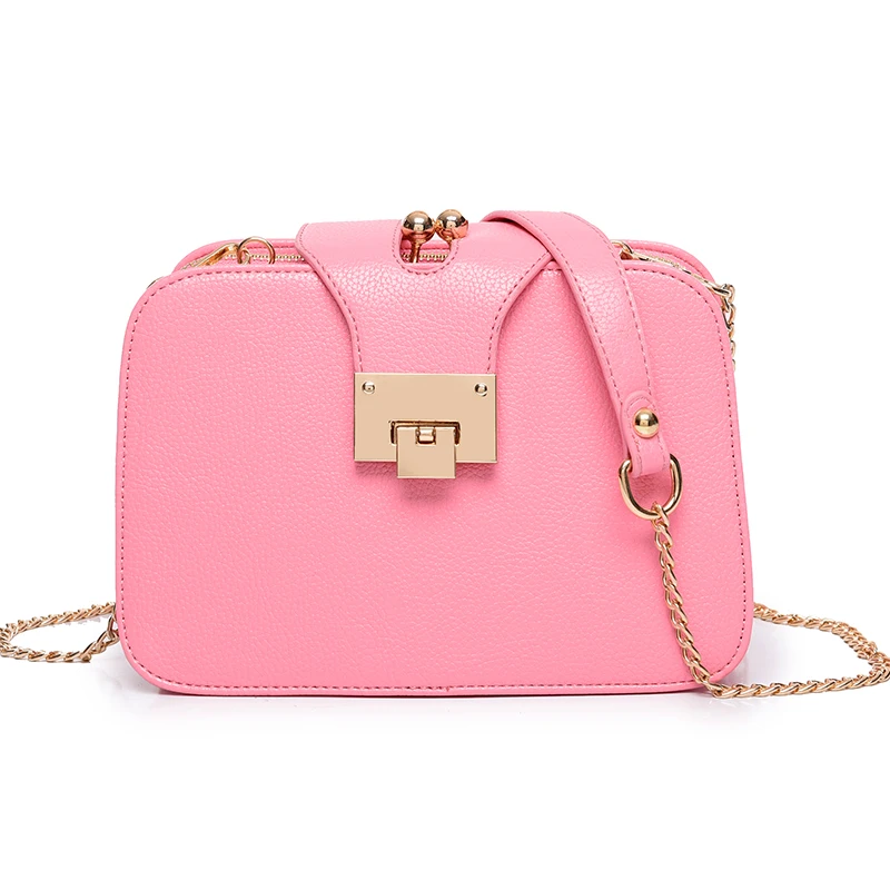 Новые женские сумки-мессенджеры маленькие женские сумки через плечо высококачественные роскошные сумки женские сумки на цепочке дизайнерские сумки - Цвет: Pink