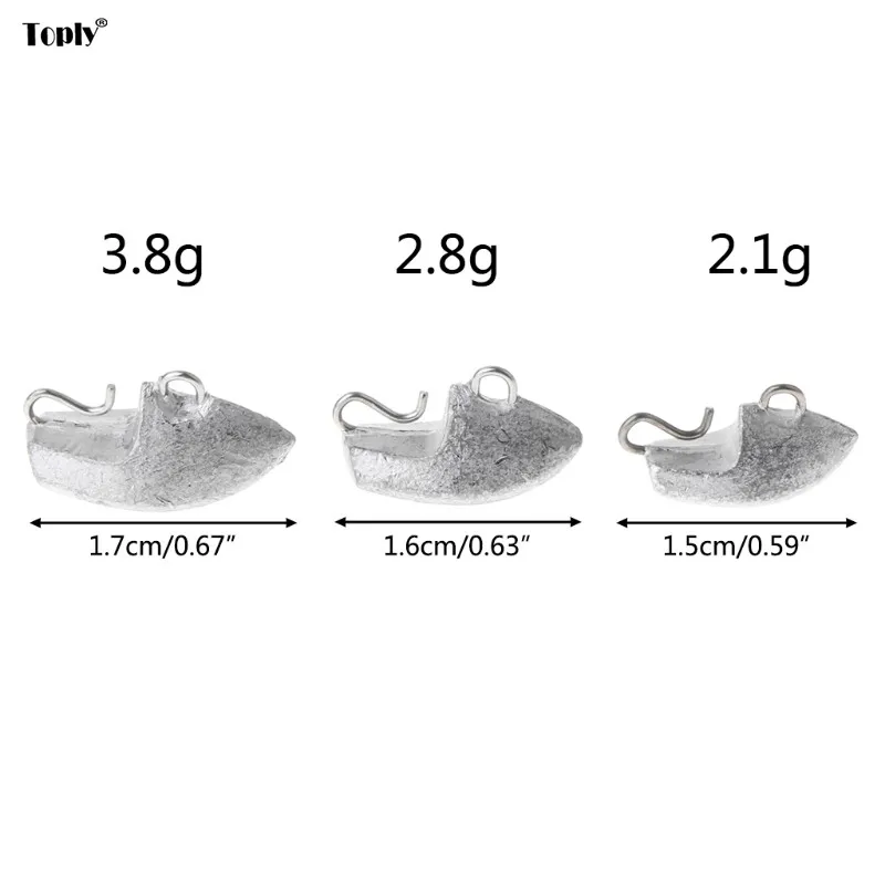 10 шт., свинцовая головка для рыбалки 2,1 Г/2,8 г/3,8 г грузило, рыболовный крючок, приманка, снасти, джиги