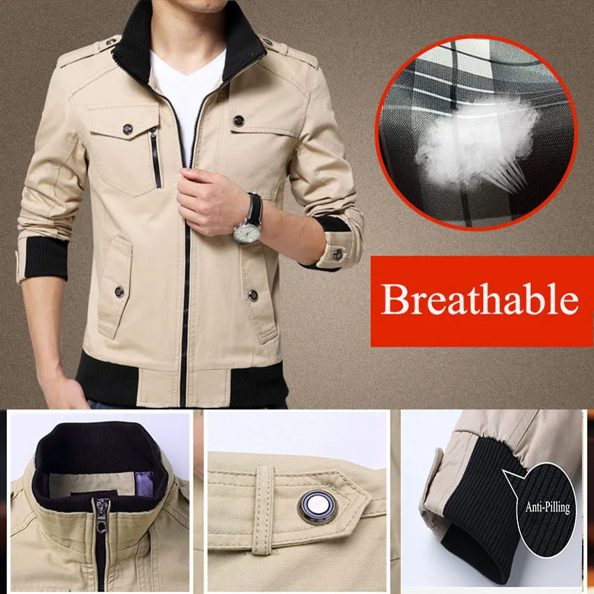 FALIZA New Casual Men Jackets Spring Autumn Bomber Jacket Men Windbreaker Jacket Mens Jackets and Coats Casacos Masculino JK101