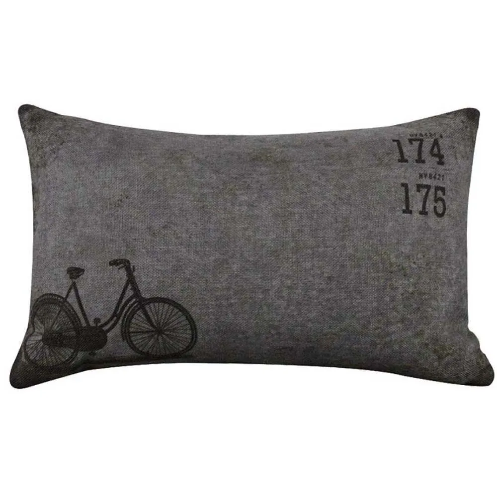

High Quality Massage Pillow Bicycle Square Throw Flax Pillows Cotton Linen Bedroom Decorative Cushion Pillow Cover Hot Selling