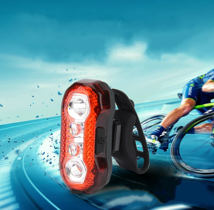 Sale USB Rechargeable Bike Light Safety Mountain Warning Tail Rear Light 4LED Red Super Bright Bicycle Accessories Cycling Flashlight 7 Sale USB Rechargeable Bike Light Safety Mountain Warning Tail Rear Light 4LED Red Super Bright Bicycle Accessories Cycling Flashlight 7
