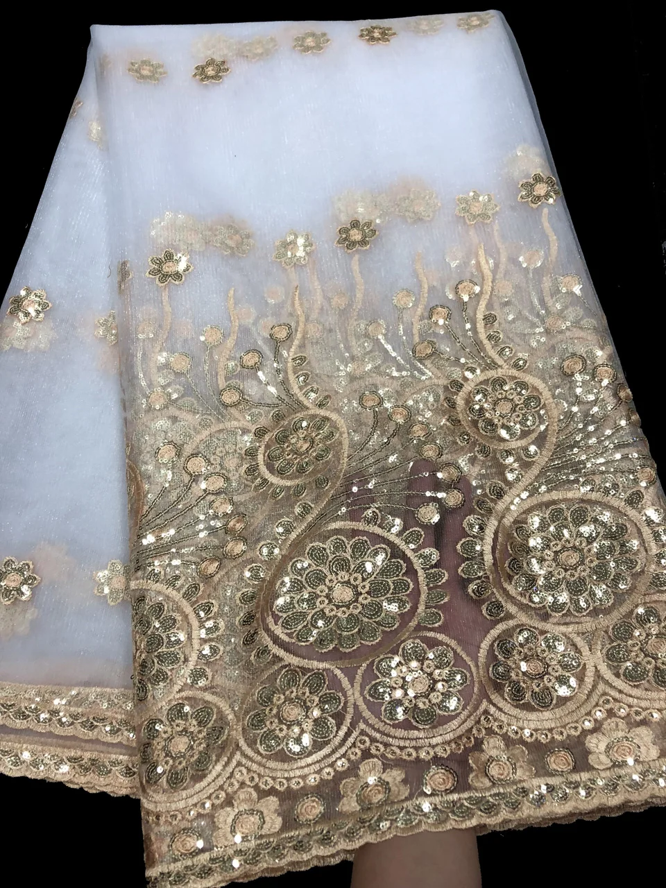 Lovely Latest African Lace Fabric 2019 Blush Pink Peach Embroidery Bridal Wedding French Mesh ZJ001 | Дом и сад