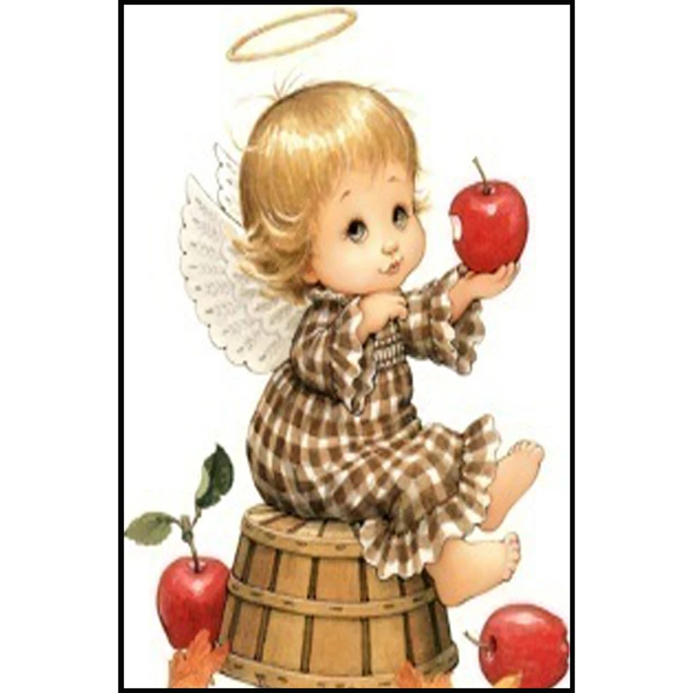 Diamond-embroidery-Angel-apples-diamond-cross-stitch-crystal-square-diamond-sets-unfinished-decorative-diamond-painting-ABC090
