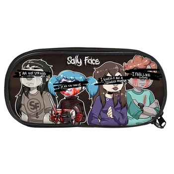

Sally face Pencil Case Big Capacity Pencil Bag Boy Girl Cartoon Box For Pens Double Zipper pen bags Stationery Cosmeti