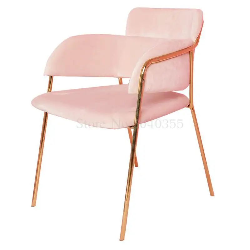 Нордический обеденный стул из цельного дерева Модный повседневный индивидуальный кафе чайный магазин розовая девочка ноготь комод со стулом дизайнерский простой стул