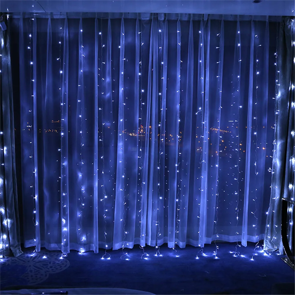 3X3M 300 Led Curtain Icicle Fairy Light String Garland 8 Mode Outdoor Window Christmas Wedding Party Background Light 3X3M 300 Led Curtain Icicle Fairy Light String Garland 8 Mode Outdoor Window Christmas Wedding Party Background Light