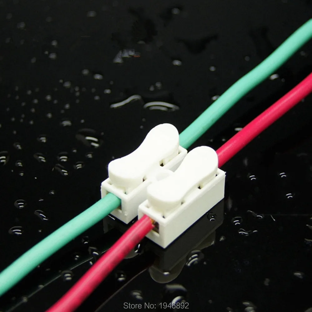 

10pcs 2 P Dual channel Spring press type Wire connector refractory CH-2 With no welding no screws Spring Connectors