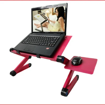 Leewince компьютерные столы Портативный Регулируемый складной ноутбук Lap PC складной стол вентилируемый стенд кровать лоток - Цвет: Red