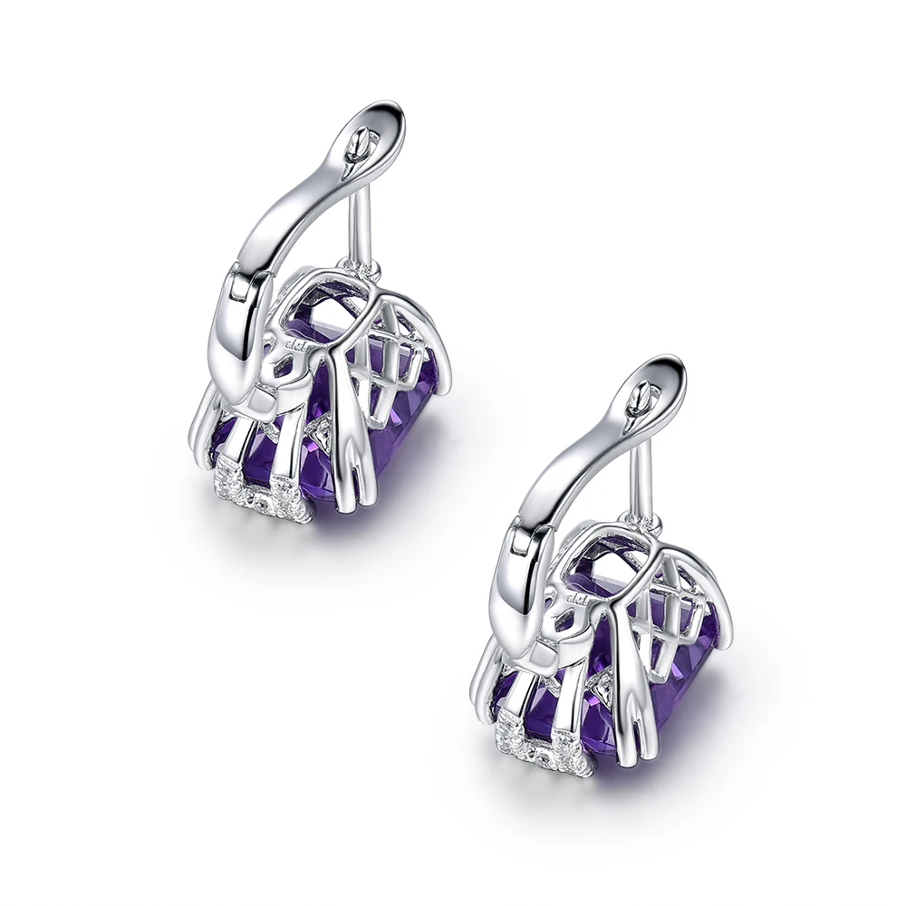 Женские серьги Клипсы из серебра 925 пробы с аметистом|clip earrings|earrings 925earrings for |