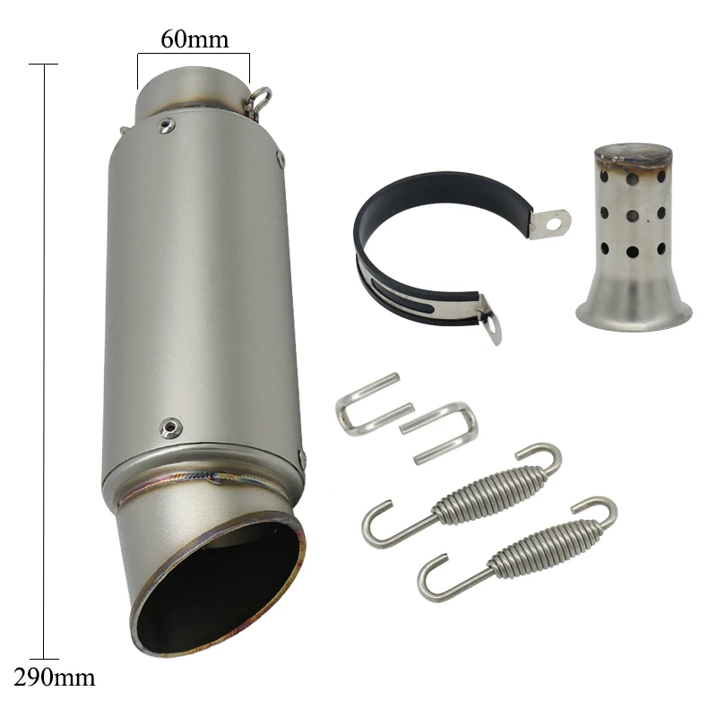 Bevel 60 silencer 51 мм 60 мм Универсальный мотоцикл для SC GP гоночный проект выхлопная труба глушителя спортивный мотоцикл из нержавеющей стали Круглый Титан 4 типа - Цвет: Bevel 60 silencer