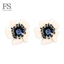 Модные новые специальные серьги-гвоздики с цветком для женщин,, вечерние ювелирные изделия ручной работы
