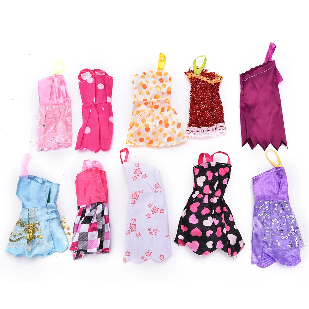 Wholesale 10Pcs Beautiful Party Handmade Mini Fashion Dress For Doll