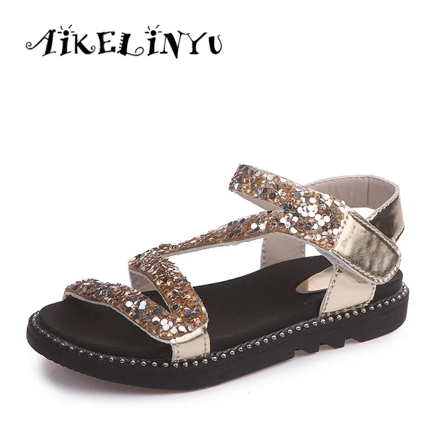Buy Children Summer Girls Gold Sandals Kids Shoes