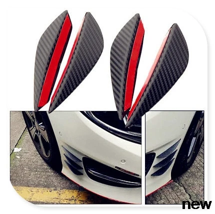 

4Pcs Fiber Car Spoiler Canards Front Bumper fin for Kia Forte Ceed Stonic Stinger Rio Picanto Niro Soulster No3