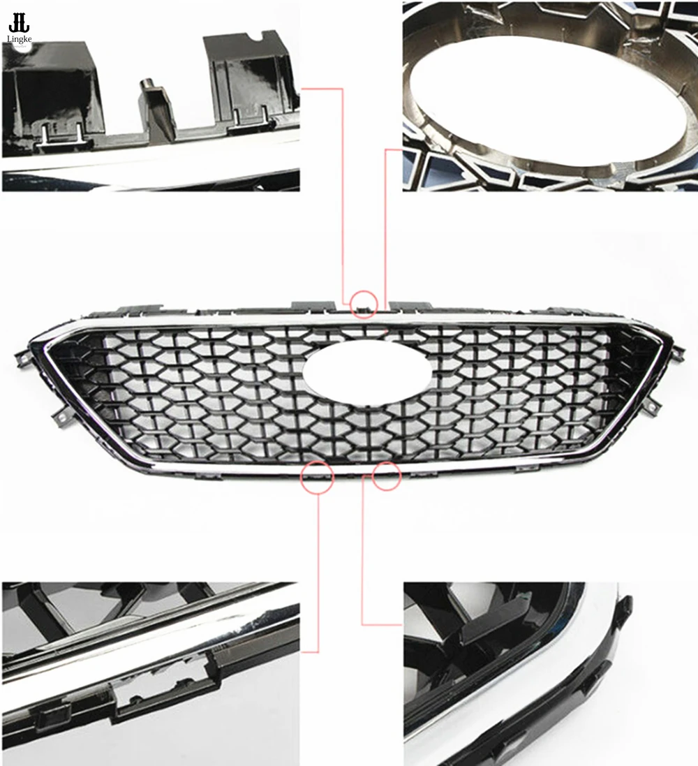 

Front Bumper Chrome Style Grill Front Grille For Hyundai Sonata 2015 2016