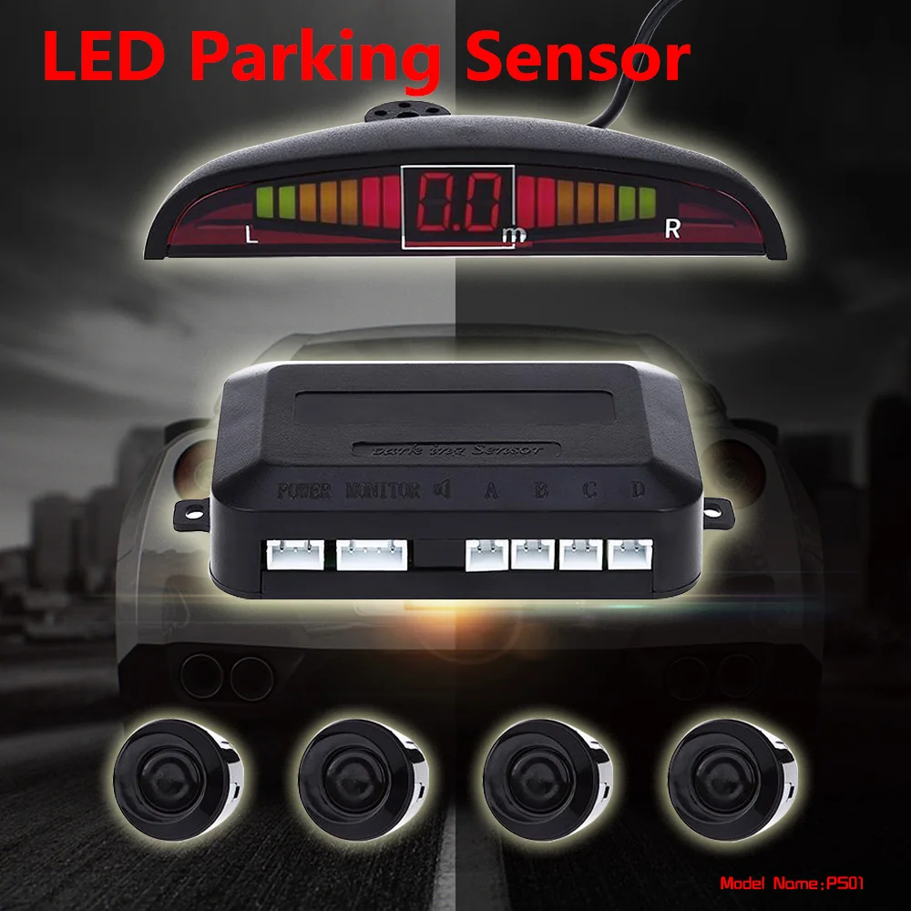 Buy 1 Set Car LED Parking Sensor Kit Display 4 Sensors
