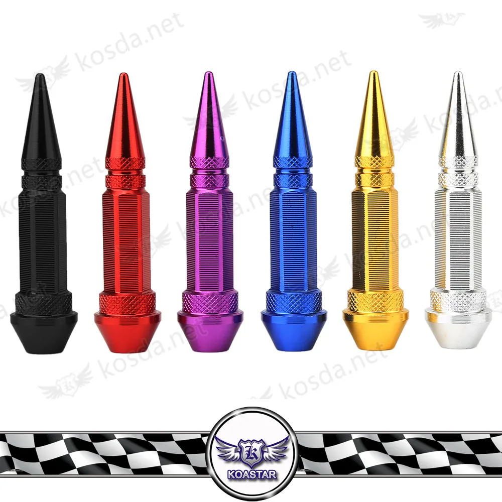 

65mm Universal Car Tire Tyre Air Valve Stem Caps 45mm Spiked Aluminum Wheel Rims 4pcs