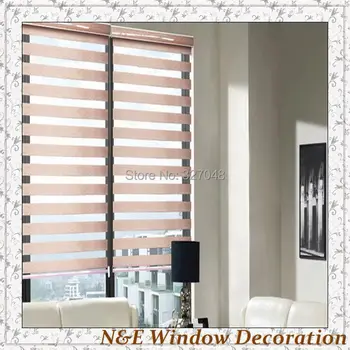 

Free shipping 100% polyester blackout window blinds and zebra rooler blinds for living room - custom size