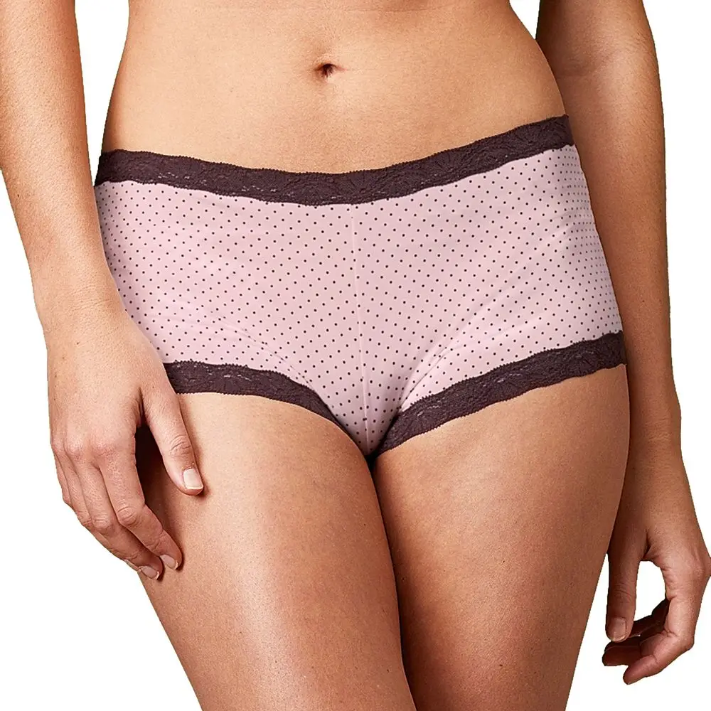 

Women's Lace Decorated Panties Mid-Rise Boyshort Attracted Colors Leopard Lingerie Dot Pattern Intimates For Girls