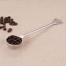 Творческий Нержавеющая сталь мерная ложечка для кофе кофейные бобы порошок мерная ложка с длинной ручкой