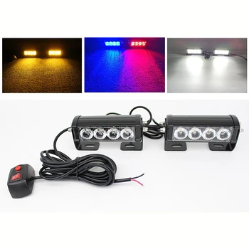 

1set 8 led strobe flash light Police Fireman Emergency warning flasher beacons Hazard caution signal indicator Truck fog lamp