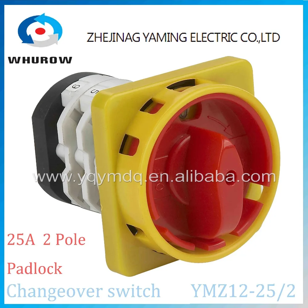Rotary switch 2 position OFF-ON YMZ12-25/2GS padlock universal manual electrical changeover cam switch 25A 2 pole high quality