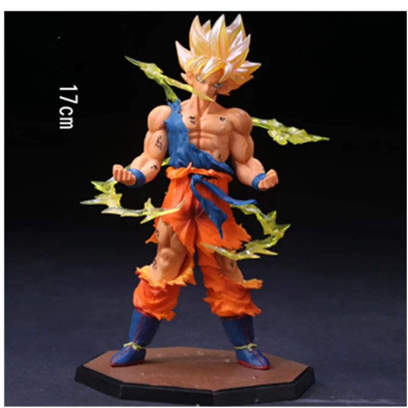 Игрушка SonGoku 17 см в виде Драконий жемчуг желтые волосы ПВХ аниме фигурки S Saiyan