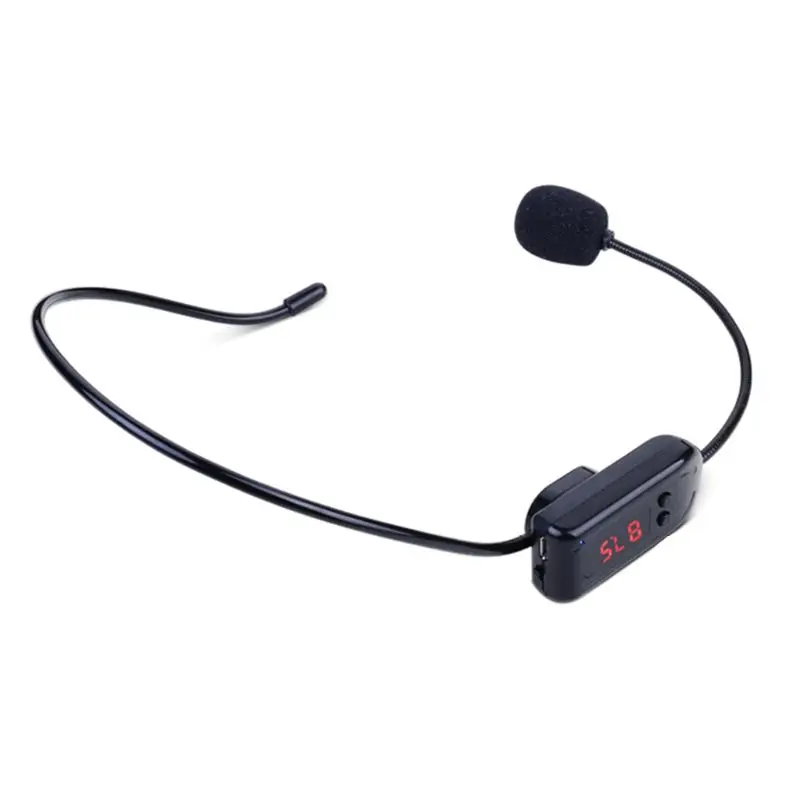 

Hot Sale Black Portable FM Wireless Microphone Headset Radio Megaphone For Tour Guide Teaching Meeting Lectures Supplies