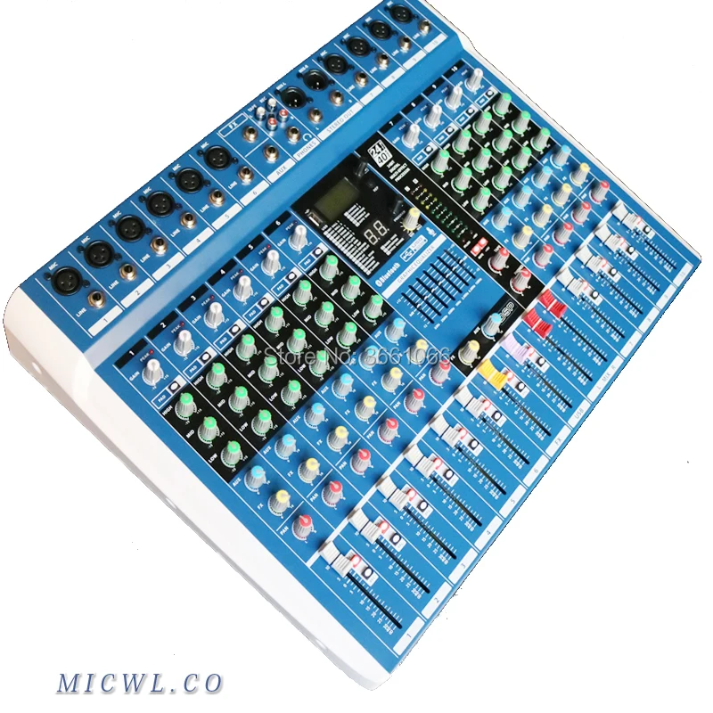 

Professional Sound Console Mixer Stage Meeting Stereo USB Bluetooth 24Bit 40KHz 10-Channel Digital Analysis Reverberation