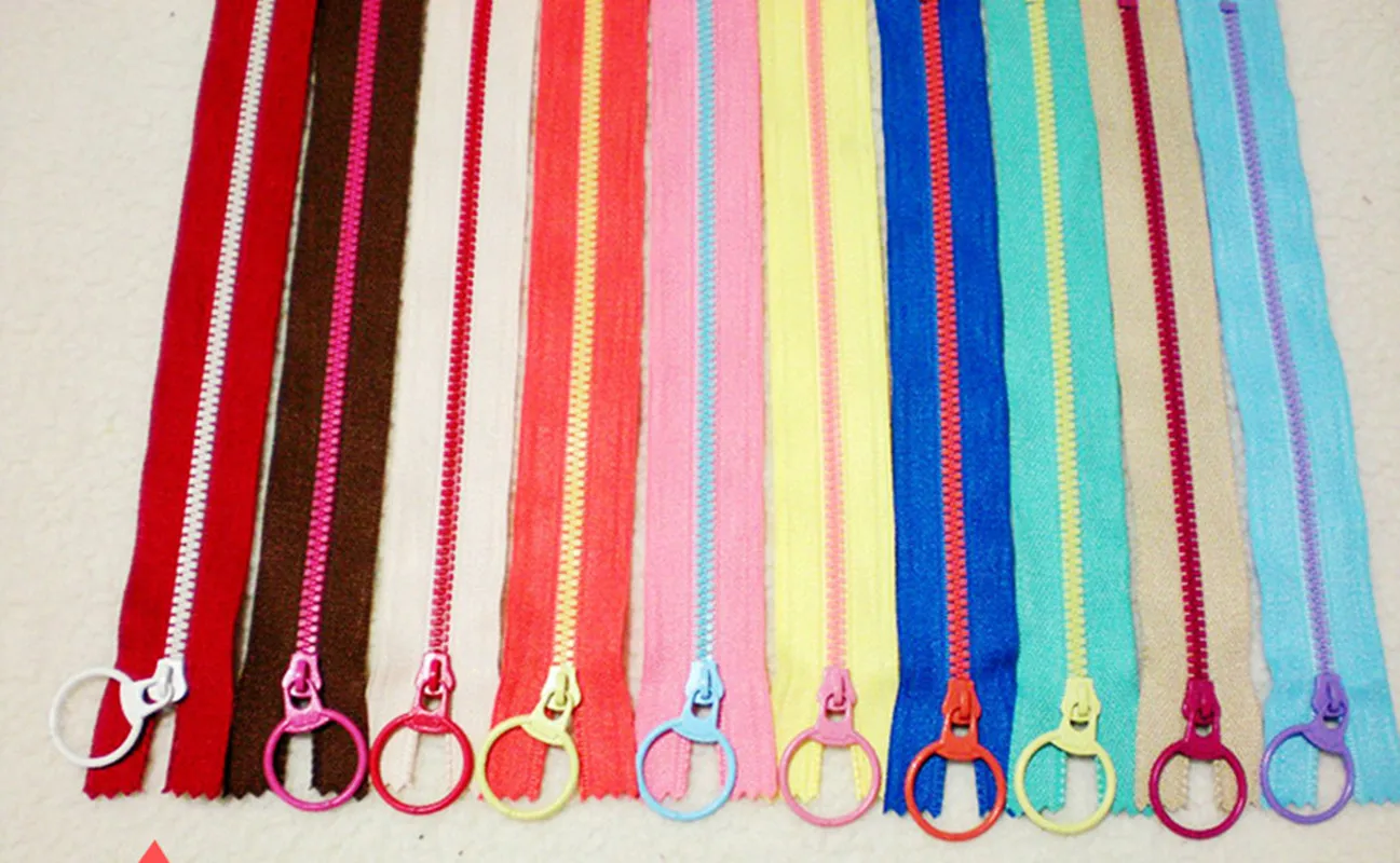 10Pcs 40CM contrast color Zipper 3 Resin Multi colour Zippers for