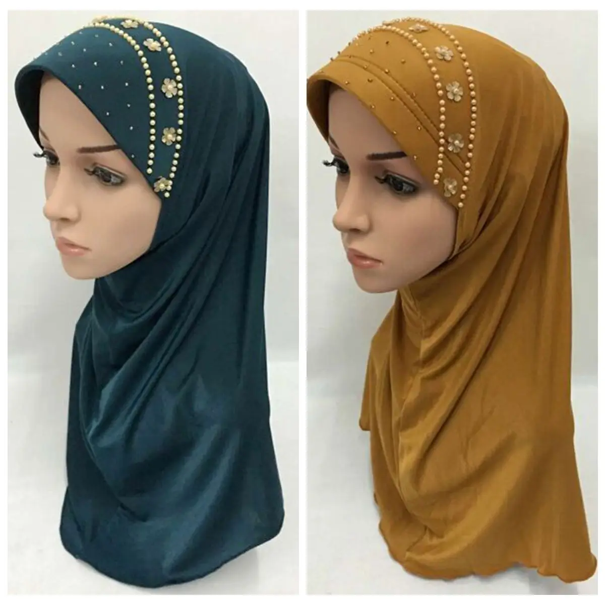 

Clearance sale merly simple beaded convenient Muslim one piece handmade hijab