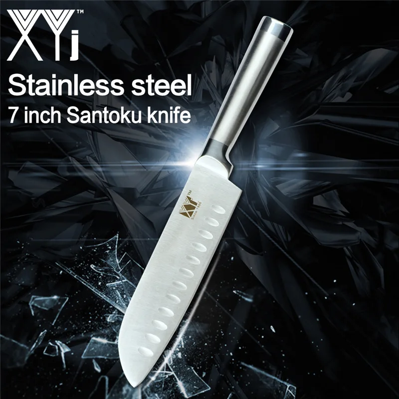 XYj набор кухонных ножей из нержавеющей стали 8 ''подставка для ножей 8'' 7 ''5'' 3,5 ''поварские ножи инструменты для приготовления пищи Кухонные гаджеты Держатель ножей - Цвет: I.7 santoku knife