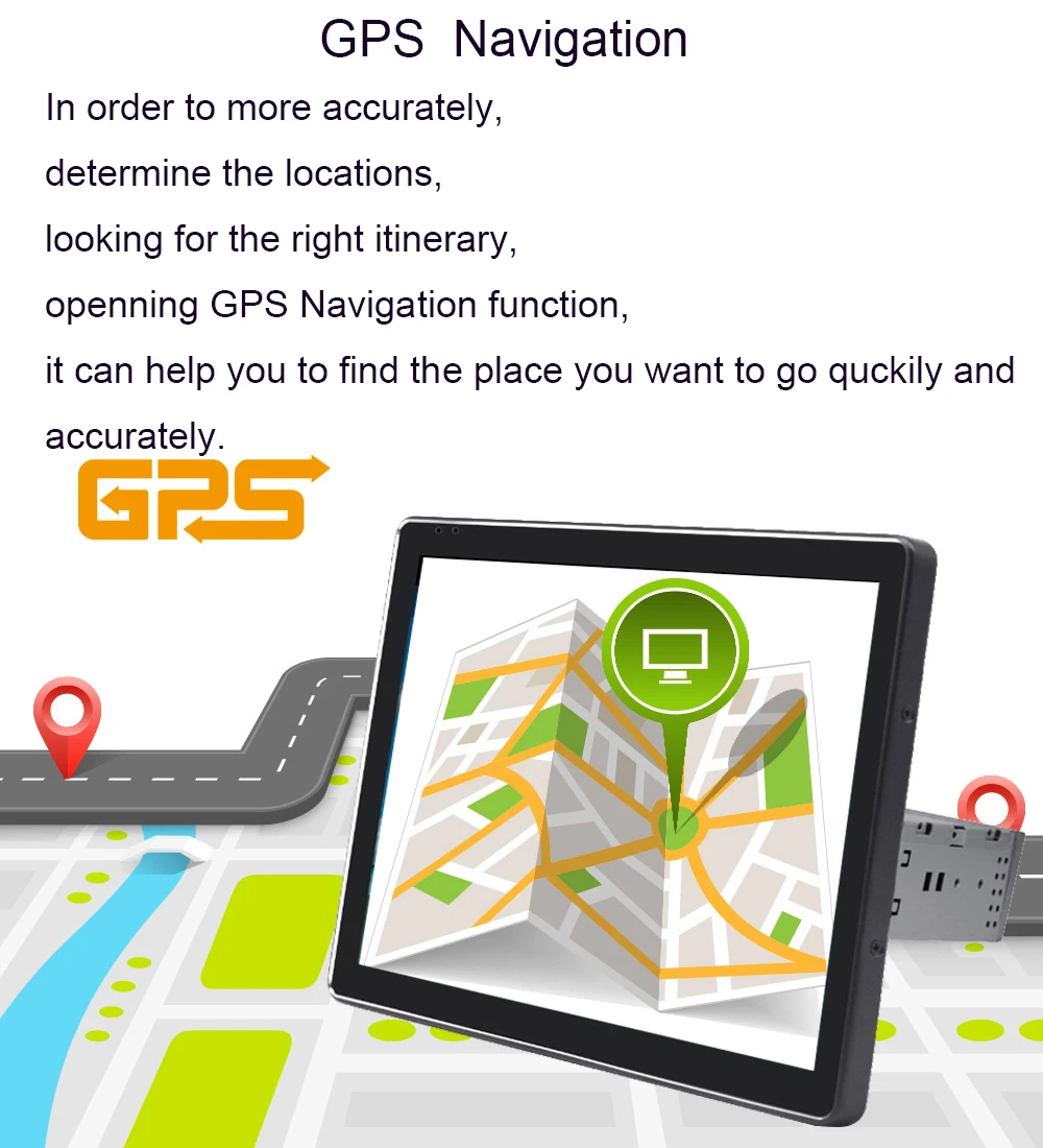 Excellent 9.7" Single Din Auto Radio Android 8.1 4GB/64GB GPS Wifi Built in 4G Modem DSP Wireless Bluetooth Carplay Rear View Camera 3