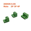 Pas 5.08mm 2P 3P 4P vis enfichable PCB bornier 2EDGK 2EDGRC fermer à Angle droit broches mâle/femelle connecteurs enfichables ► Photo 3/6