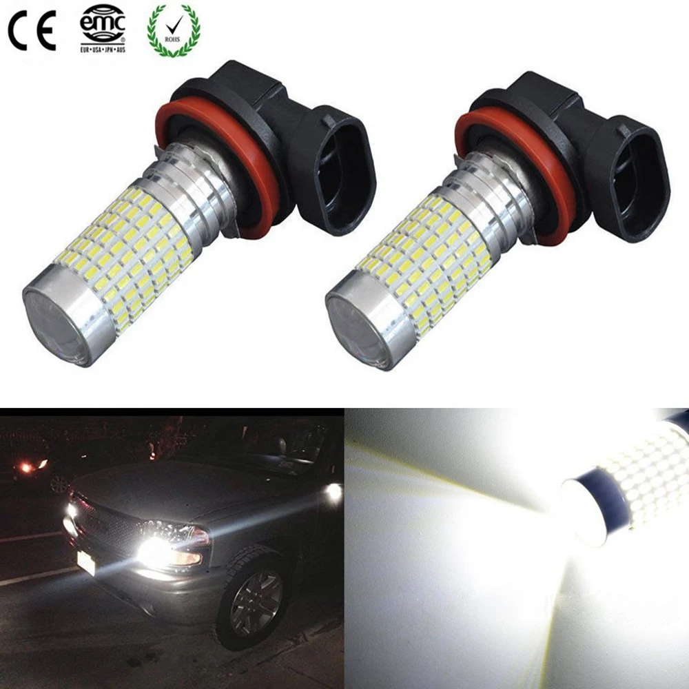 

Original 2 x Super Bright 1400 Lumen H8 H11 3014 144 Chips Led Auto Light Fog Daytime Running Lamps Pure White 6000K