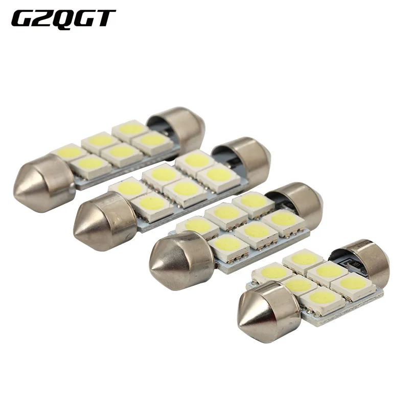 10 шт. 31 36 39 41 мм festoon led C5W C10W светодиодный автомобильный светильник SV8.5 6smd 5050
