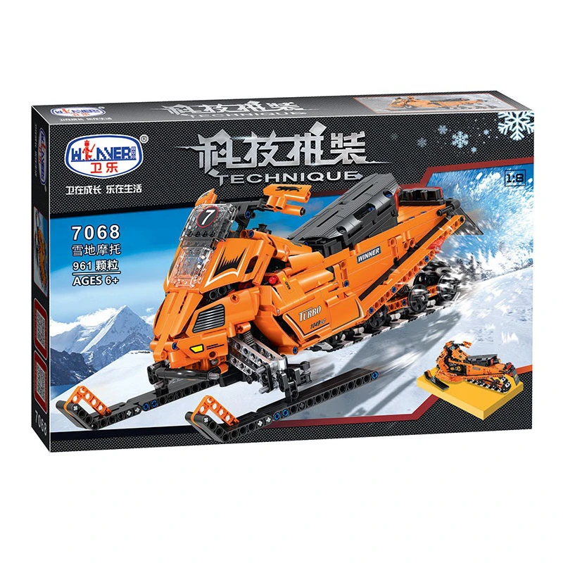 Winner 7068 961 шт. Technic Turbo Снегоход Мотоцикл Снежный мотоцикл строительные блоки
