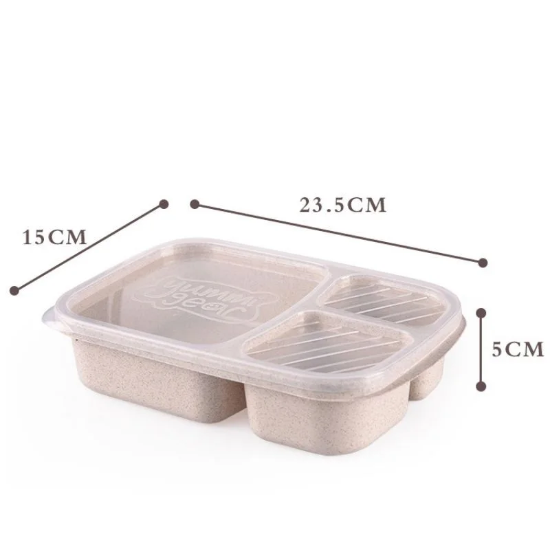 3 сетки с крышкой микроволновая печь пищевой ящик биоразлагаемый контейнер для хранения Ланч Bento коробки набор посуды