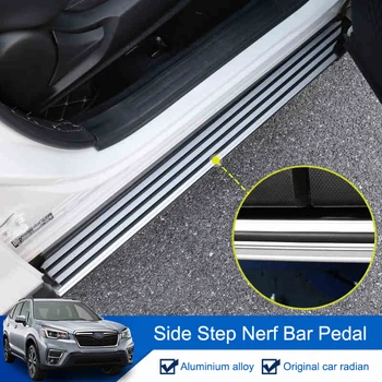 

QHCP Running Board Side Step Nerf Bar Pedal PP Plastic + Aluminium Alloy Wearproof Accessories 2Pcs/Set For Subaru Forester 2019