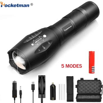 

7000LM Tactical Flashlight with Rechargeable Battery & AAA 18650-Super Bright LED,Zoomable,5 Modes,Water Resistant,Best Camping