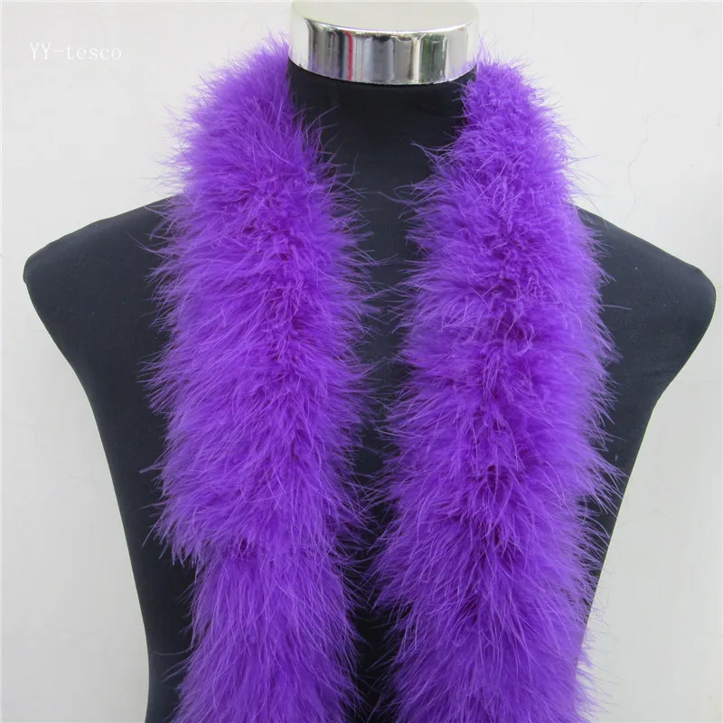 50g purple fluffy feather boa super quality 10 meters long dyed turkey