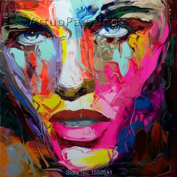 

Palette knife painting portrait Palette knife Face Oil painting Impasto figure on canvas Hand painted Francoise Nielly 14-16