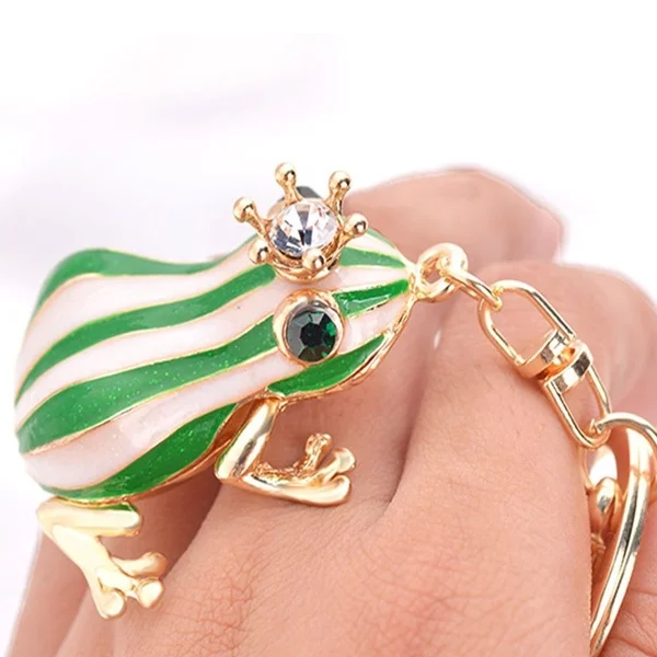 

Fashion Holder Car Handbag Green Chic The Frog Prince Jewelry Keyring Keychain Key Chain Pendant