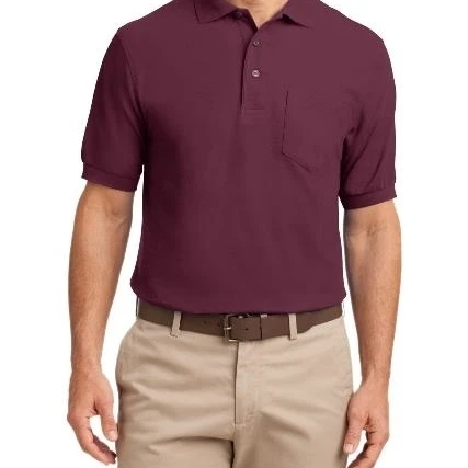 Port Authority K500P Mens Silk Touch Polo with Pocket Burgundy - 4XL (1)