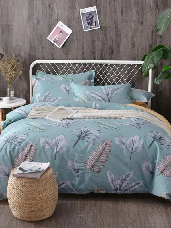 

Leaves Print Sheet Pillowcase and Duvet Cover Sets Bedding Set